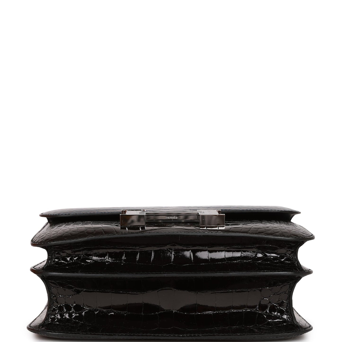 Luxury Hermes Constance 24 Tri-Color Black, Bleu Baltique and Vert Rousseau Shiny Alligator Palladium Hardware