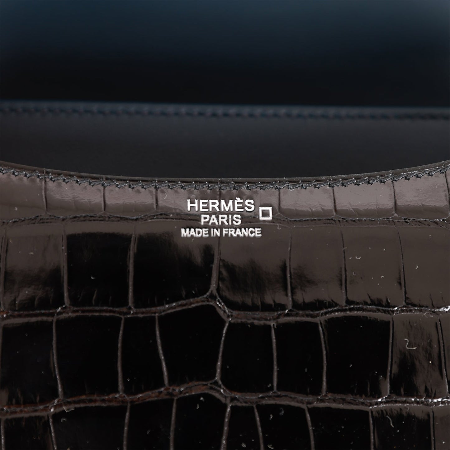 Luxury Hermes Constance 24 Tri-Color Black, Bleu Baltique and Vert Rousseau Shiny Alligator Palladium Hardware