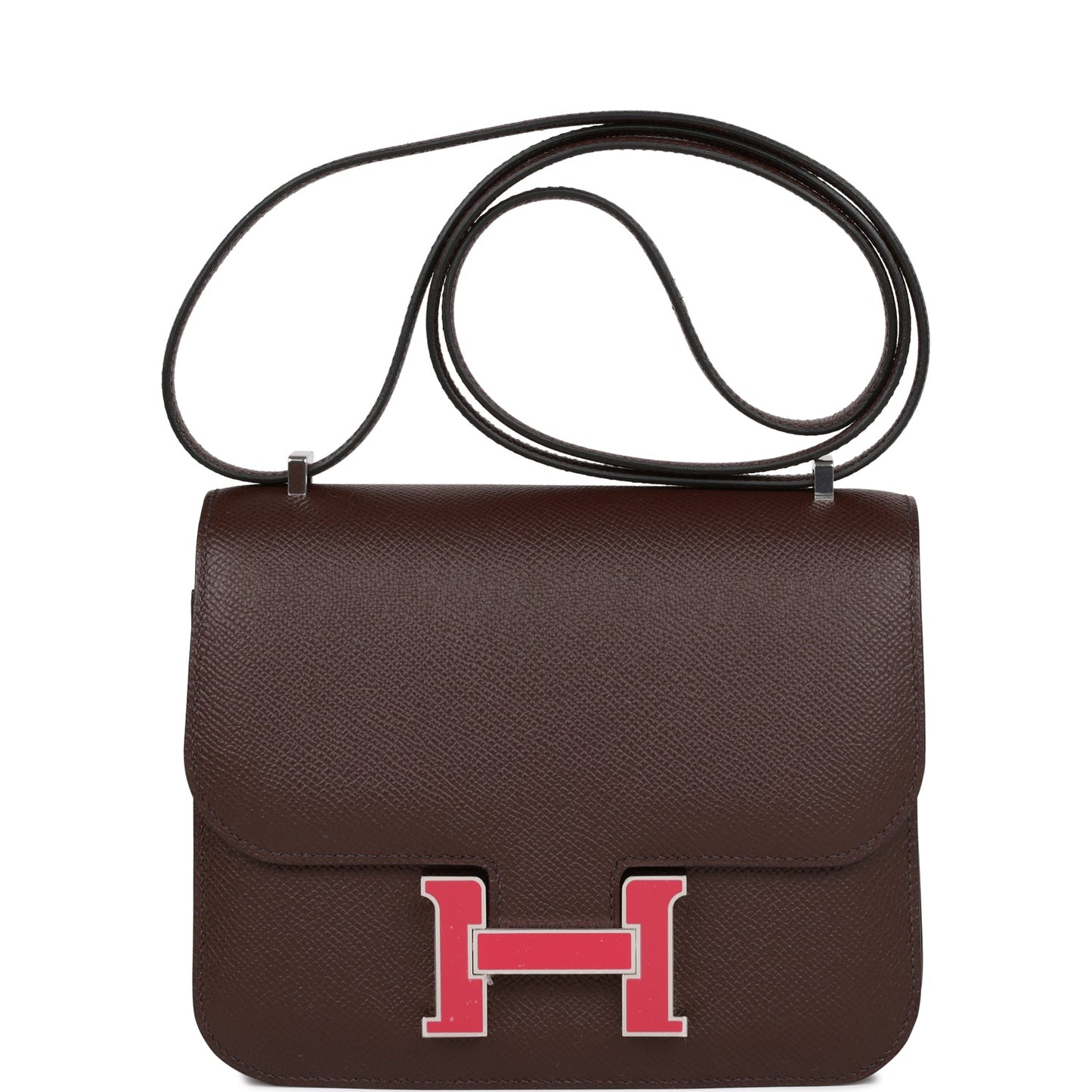 Luxury Hermes Constance 18 Rouge Sellier Epsom Palladium Hardware