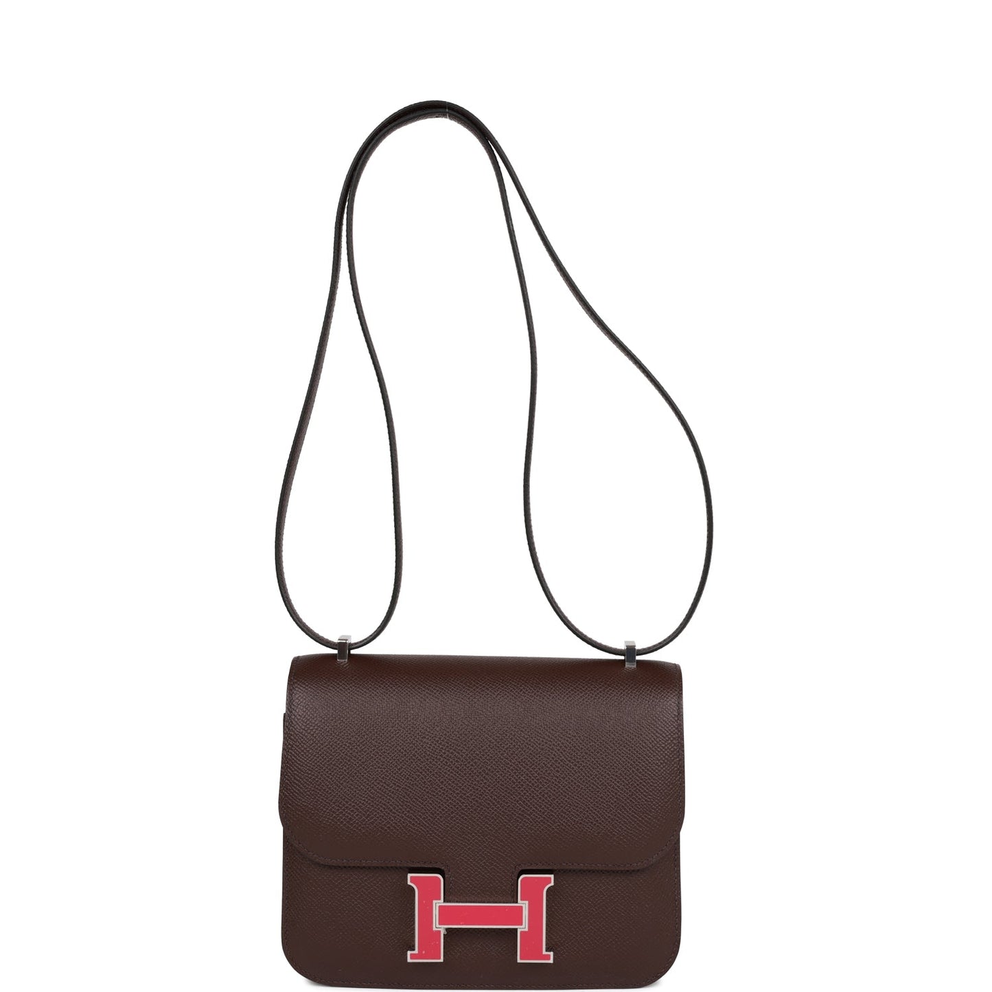Luxury Hermes Constance 18 Rouge Sellier Epsom Palladium Hardware