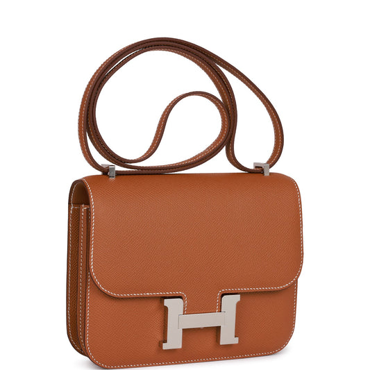 Luxury Hermes Constance 1-18 Gold Epsom Palladium Hardware