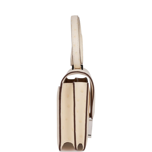 Luxury Hermes Constance 18 Nata Ostrich Palladium Hardware