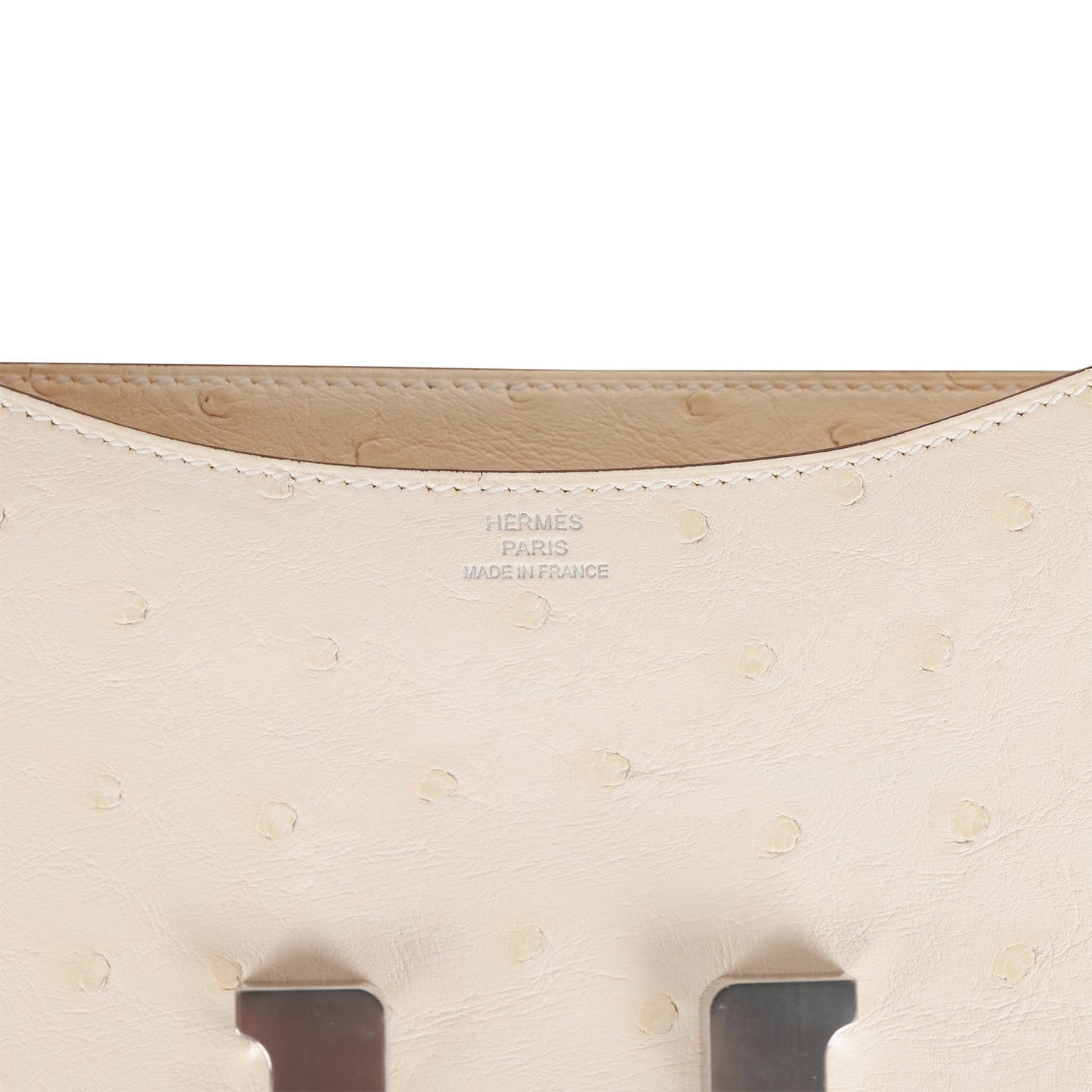 Luxury Hermes Constance 18 Nata Ostrich Palladium Hardware