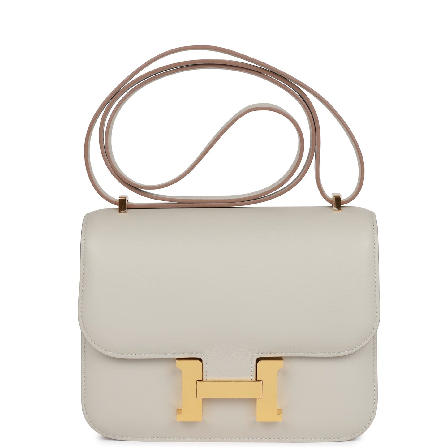 Luxury Hermes Constance 18 Gris Perle Swift Gold Hardware