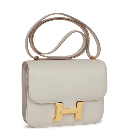 Luxury Hermes Constance 18 Gris Perle Swift Gold Hardware