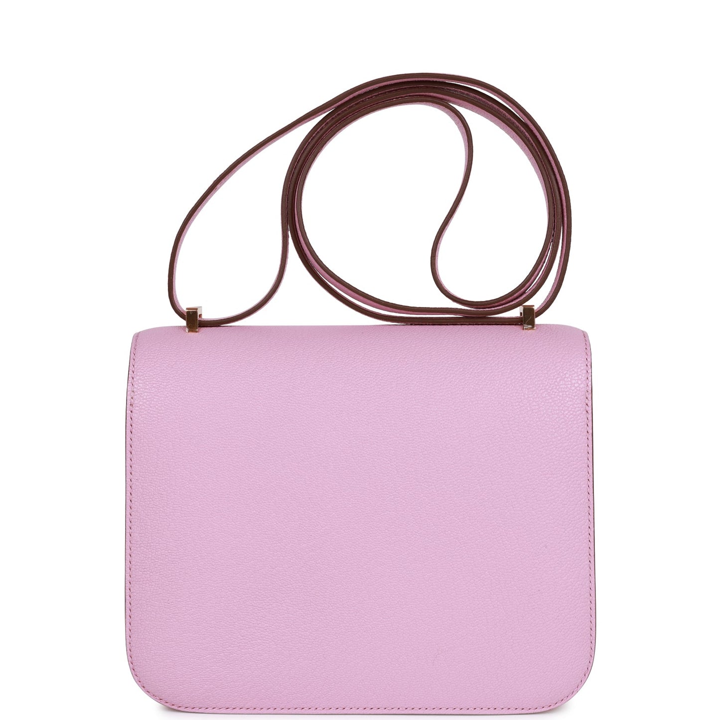 Luxury Hermes Constance 18 Mauve Sylvestre Chevre Rose Gold Hardware