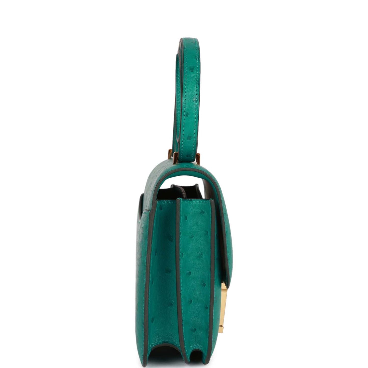 Luxury Hermes Constance 18 Vert Verone Ostrich Gold Hardware