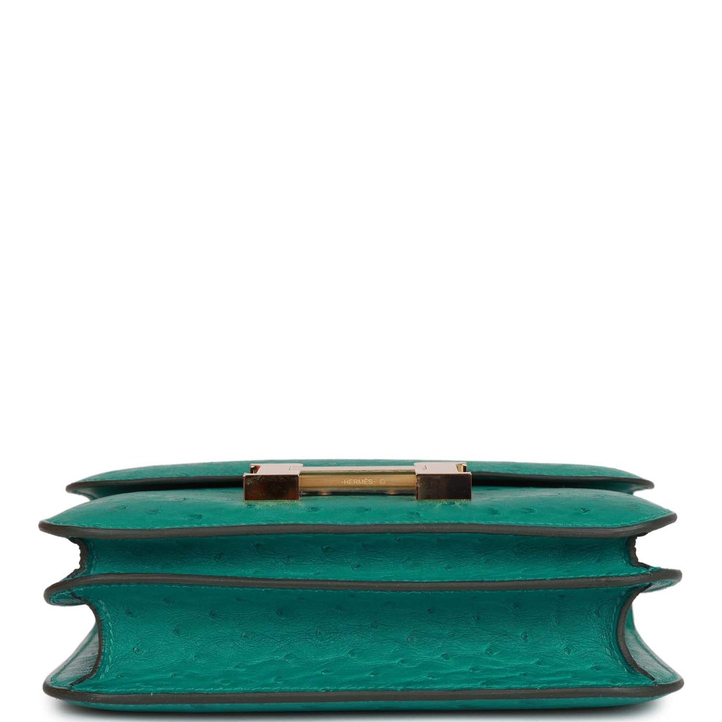 Luxury Hermes Constance 18 Vert Verone Ostrich Gold Hardware