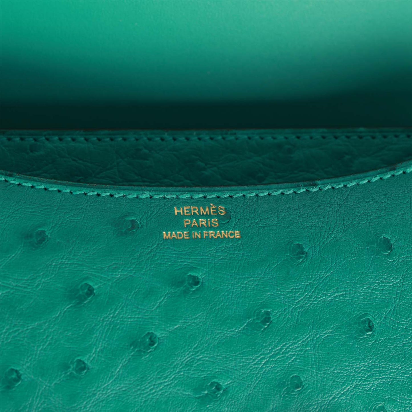 Luxury Hermes Constance 18 Vert Verone Ostrich Gold Hardware