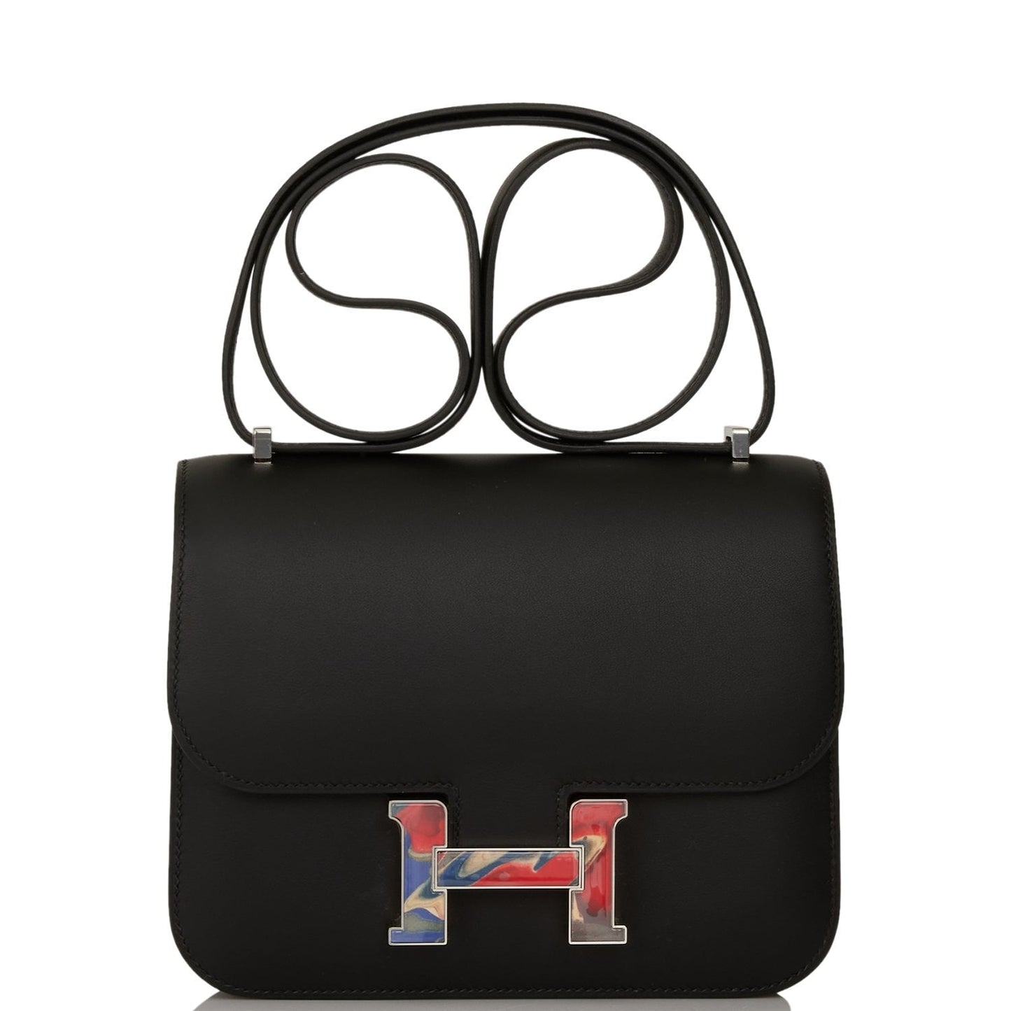 Luxury Hermes Marble Constance 18 Black Swift Palladium Hardware