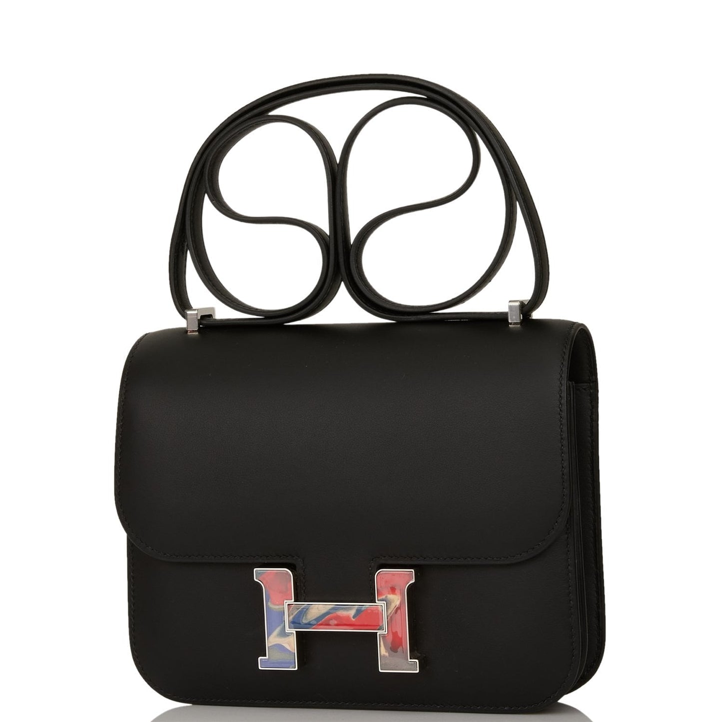 Luxury Hermes Marble Constance 18 Black Swift Palladium Hardware