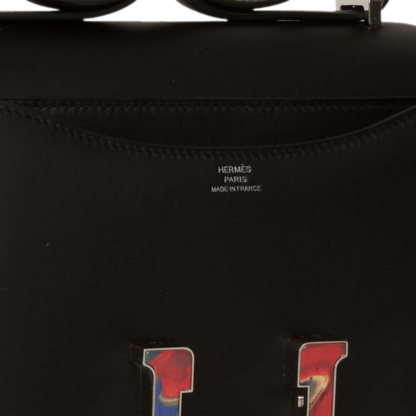 Luxury Hermes Marble Constance 18 Black Swift Palladium Hardware