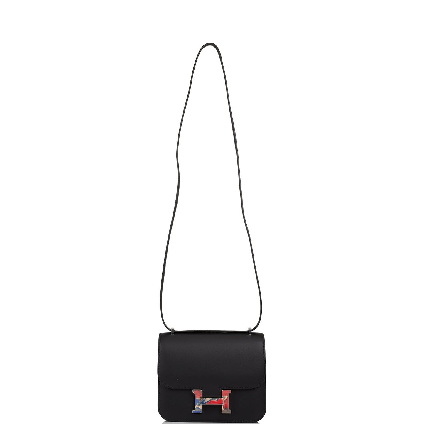 Luxury Hermes Marble Constance 18 Black Swift Palladium Hardware