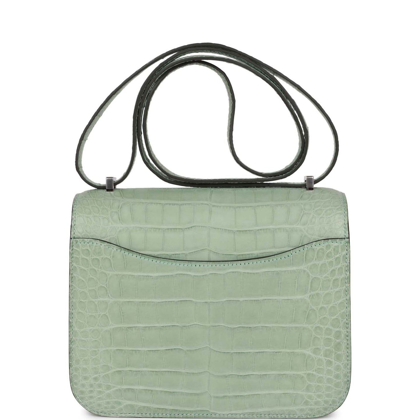 Luxury Hermes Constance 1-18 Vert D'Eau Matte Alligator Palladium Hardware