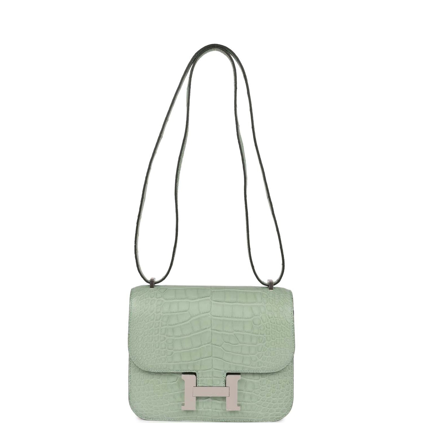 Luxury Hermes Constance 1-18 Vert D'Eau Matte Alligator Palladium Hardware