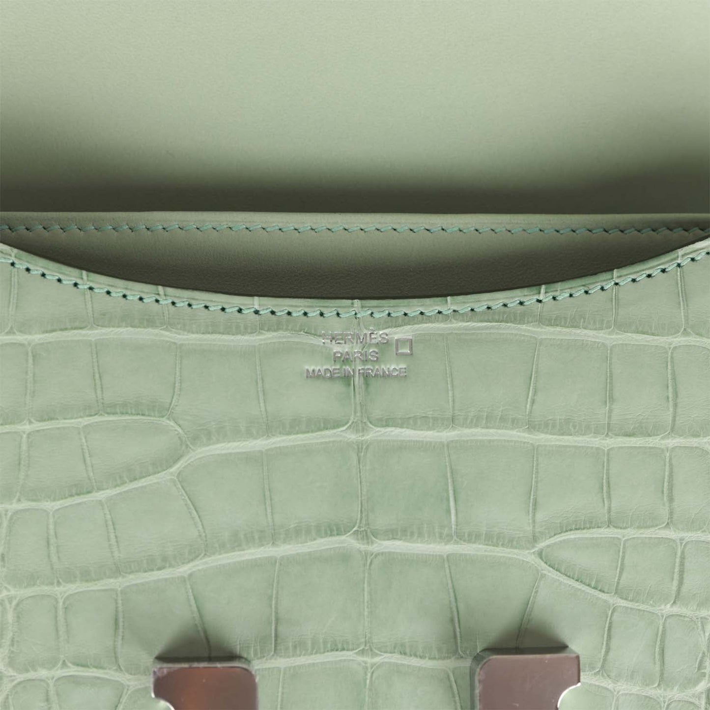 Luxury Hermes Constance 1-18 Vert D'Eau Matte Alligator Palladium Hardware