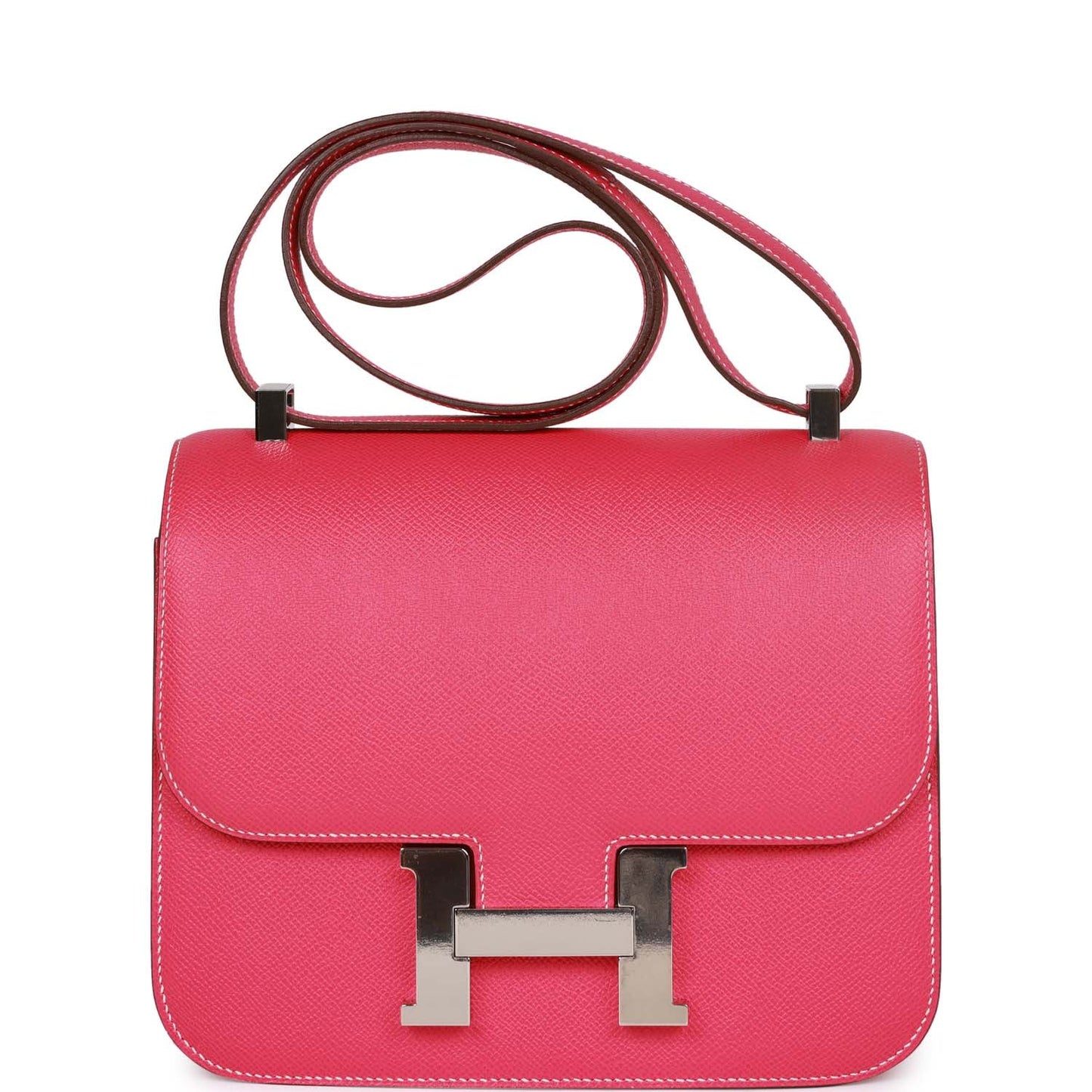 Luxury Hermes Constance 24 Rose Tyrien Epsom Palladium Hardware