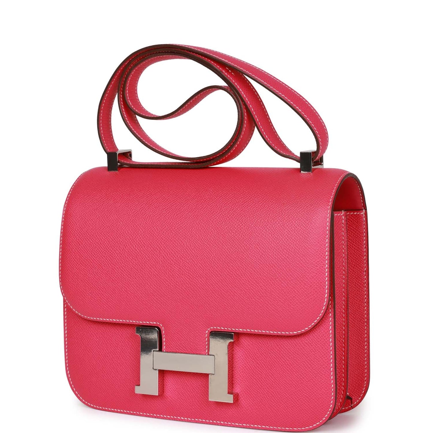 Luxury Hermes Constance 24 Rose Tyrien Epsom Palladium Hardware