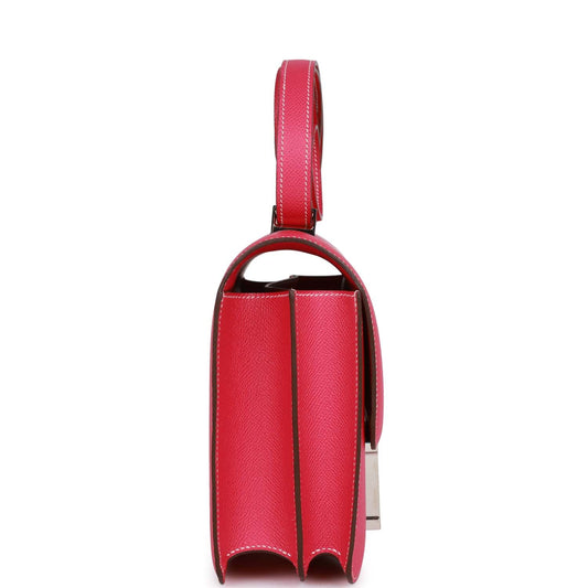 Luxury Hermes Constance 24 Rose Tyrien Epsom Palladium Hardware