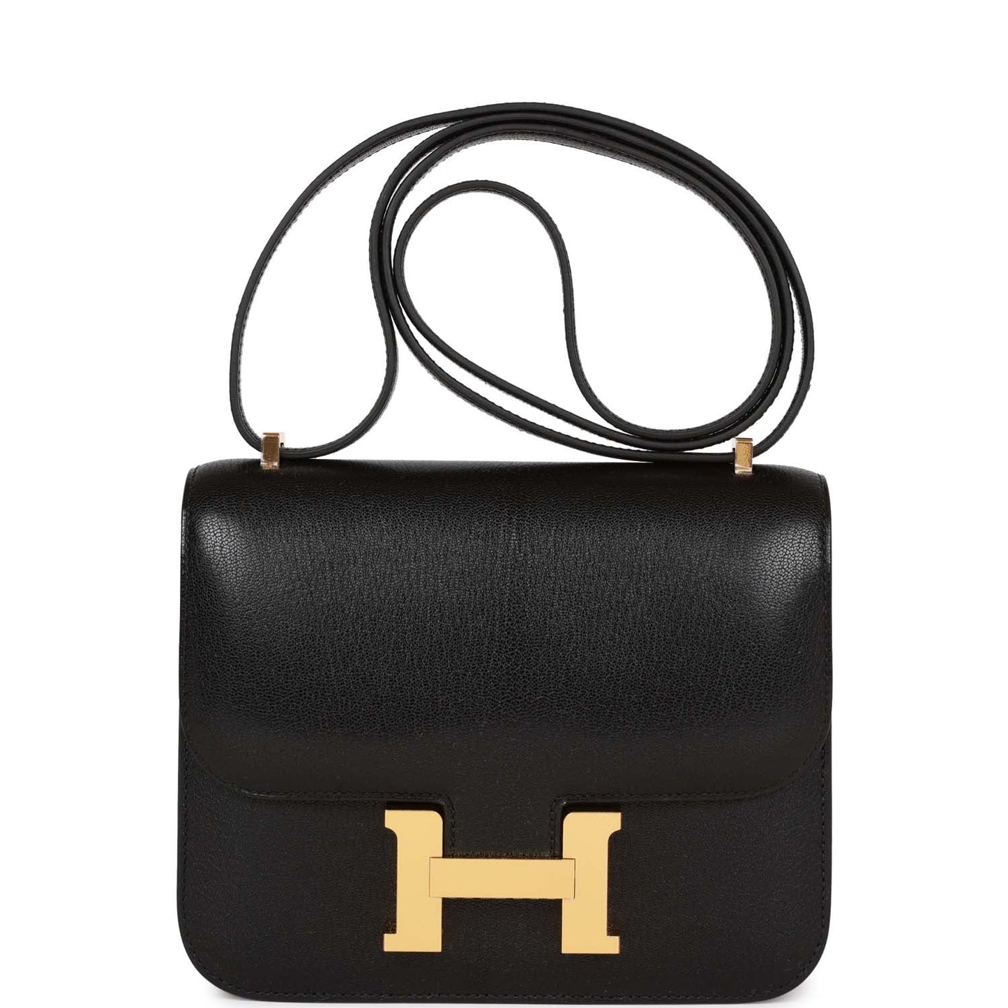 Luxury Hermes Constance 1-18 Black Chevre Gold Hardware