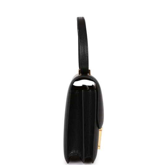 Luxury Hermes Constance 1-18 Black Chevre Gold Hardware