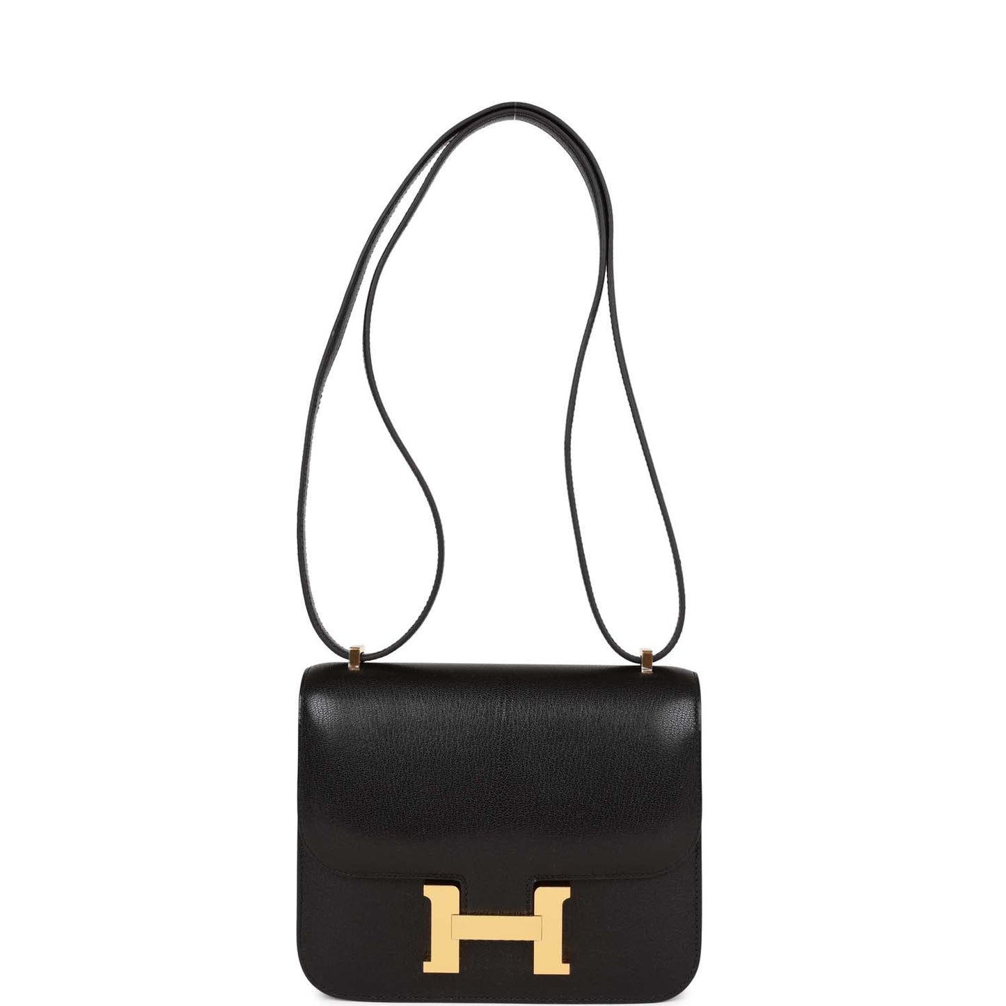 Luxury Hermes Constance 1-18 Black Chevre Gold Hardware
