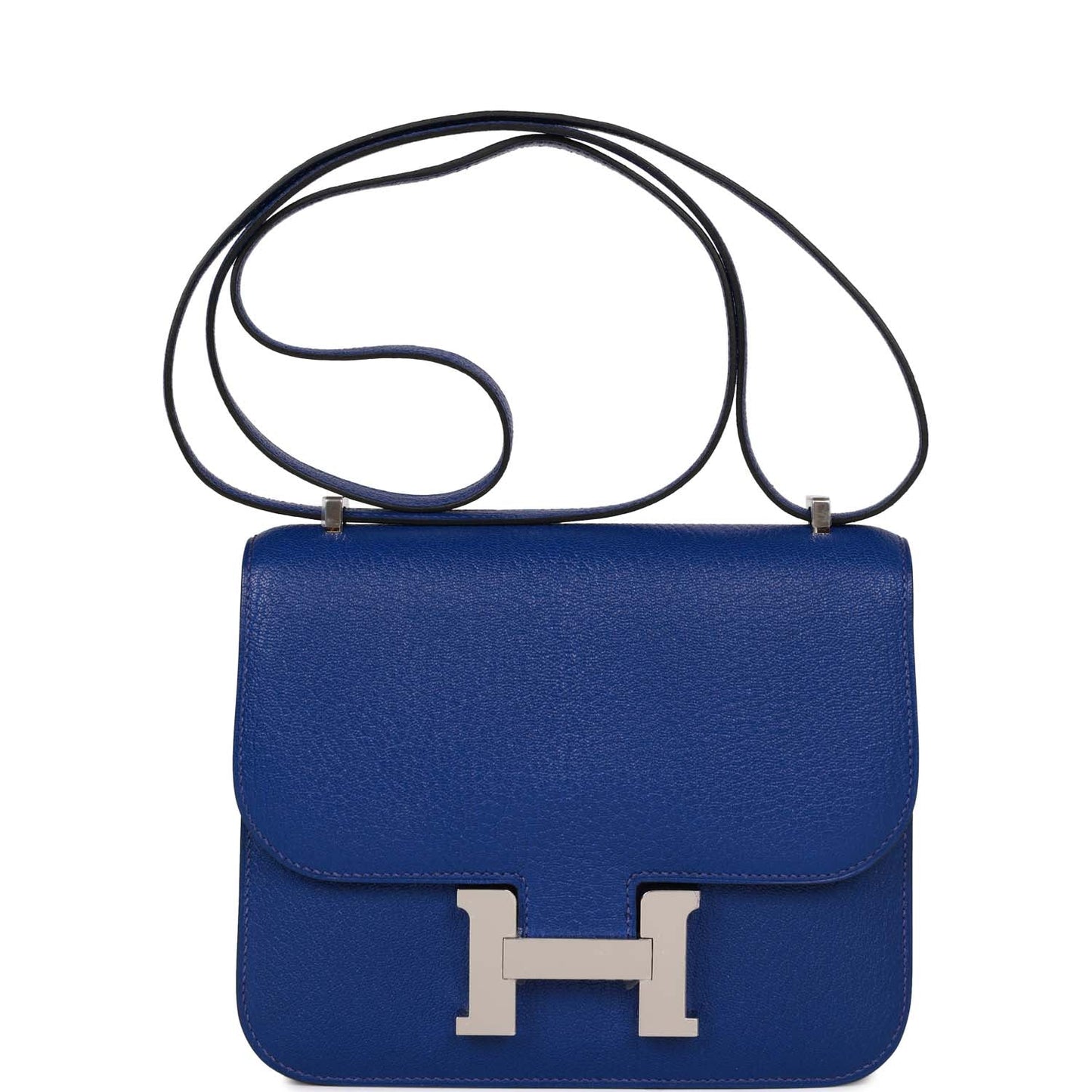 Luxury Hermes Constance 18 Bleu Electric Chevre Palladium Hardware