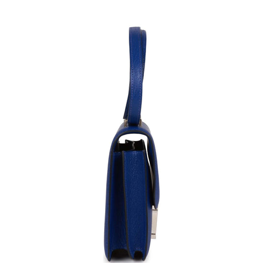 Luxury Hermes Constance 18 Bleu Electric Chevre Palladium Hardware