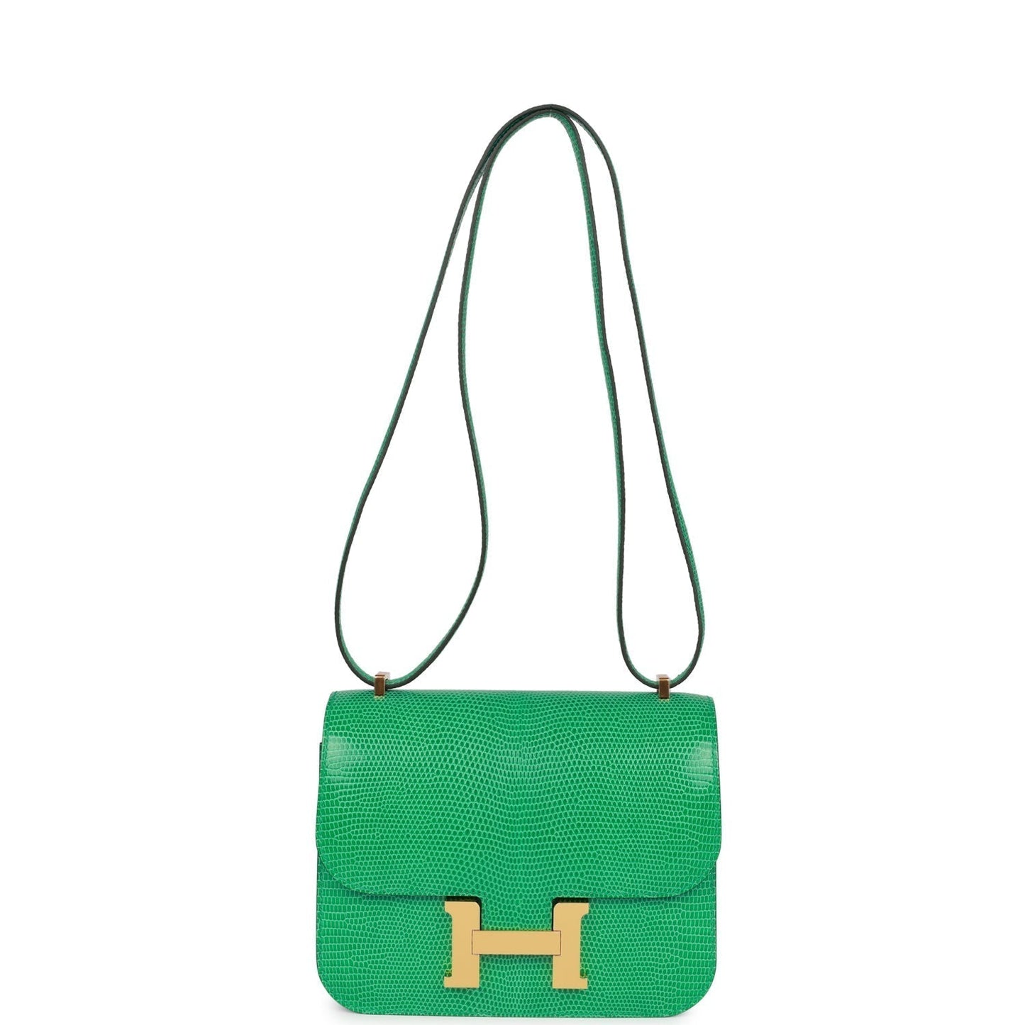 Luxury Hermes Mini Constance 18 Menthe Lizard Salvator Gold Hardware