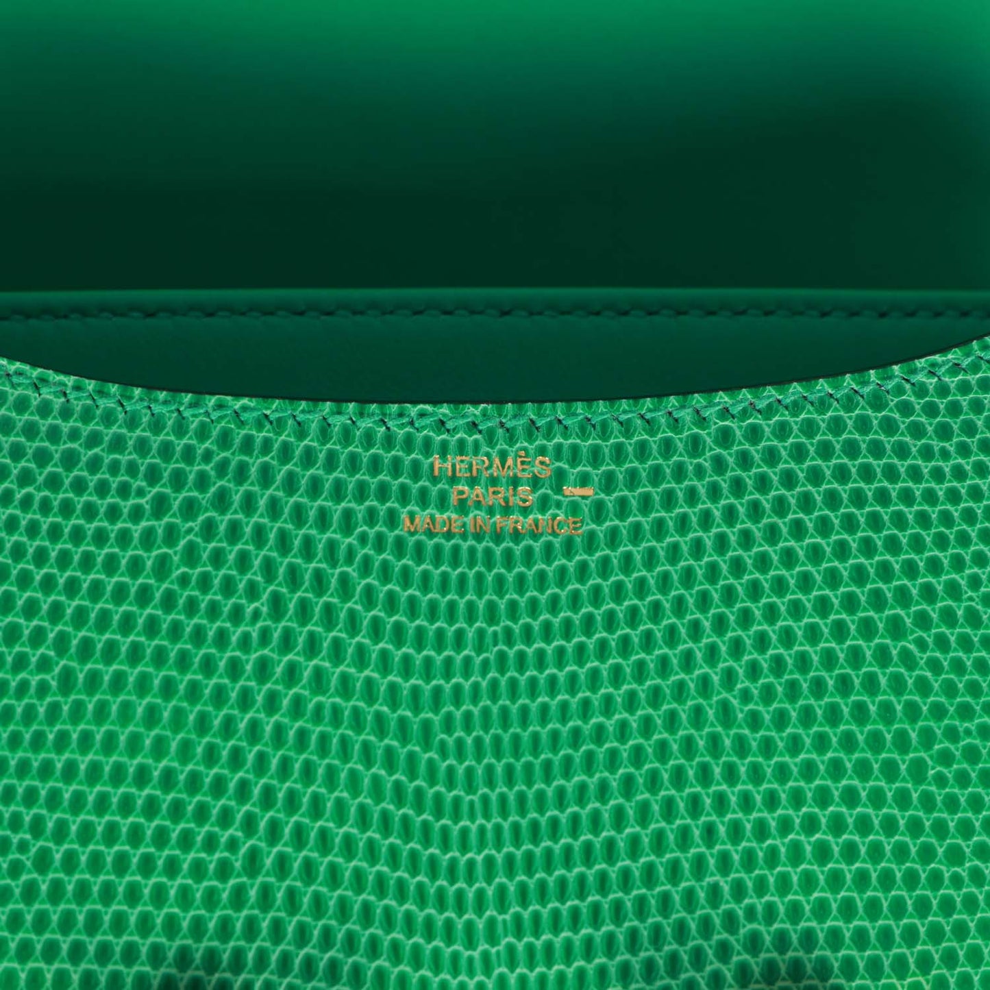 Luxury Hermes Mini Constance 18 Menthe Lizard Salvator Gold Hardware