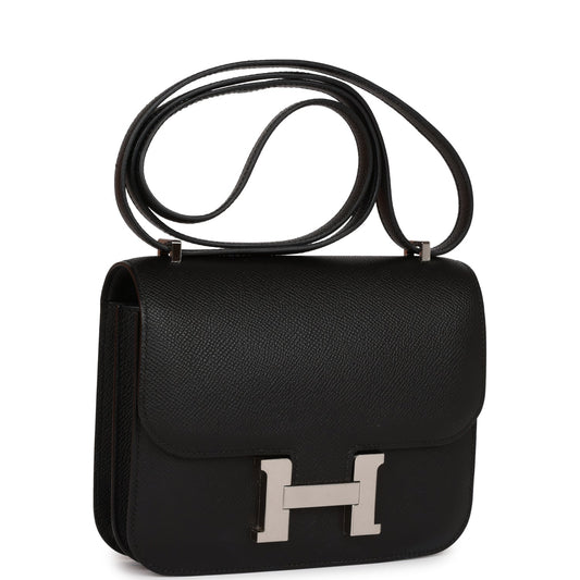 Luxury Hermes Constance 18 Black Epsom Palladium Hardware