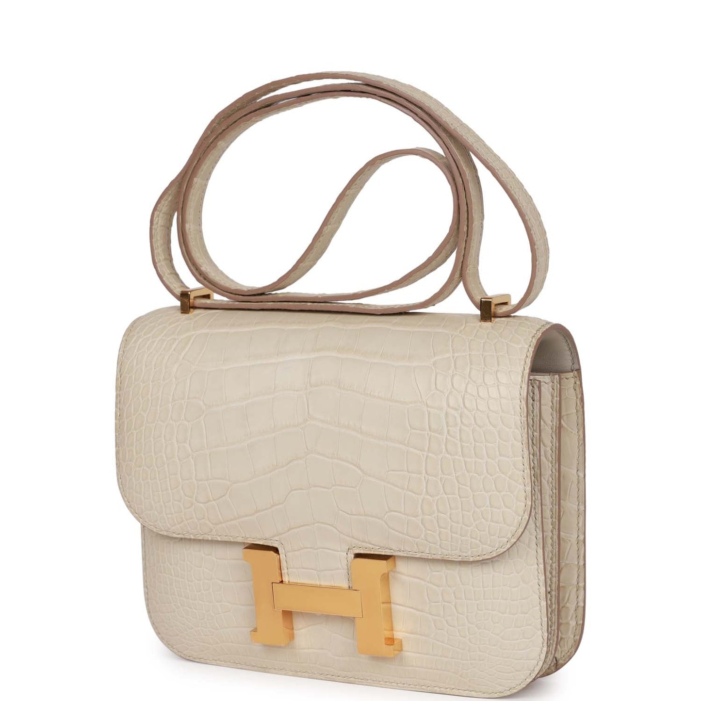 Luxury Hermes Constance 18 Beton Matte Alligator Mississippiensis Gold Hardware