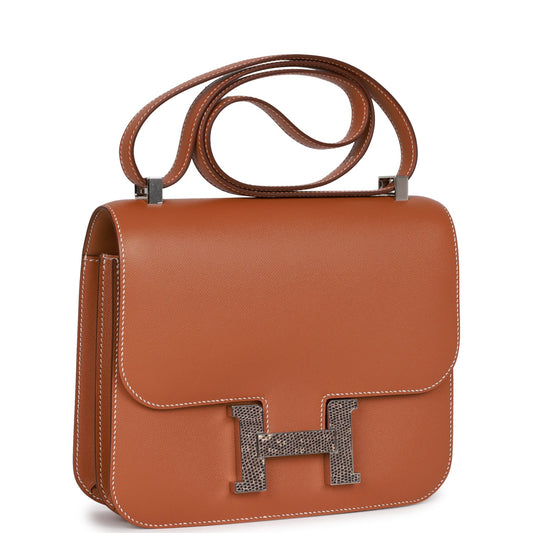 Luxury Hermes Constance 24 Gold Madame and Lizard Palladium Hardware