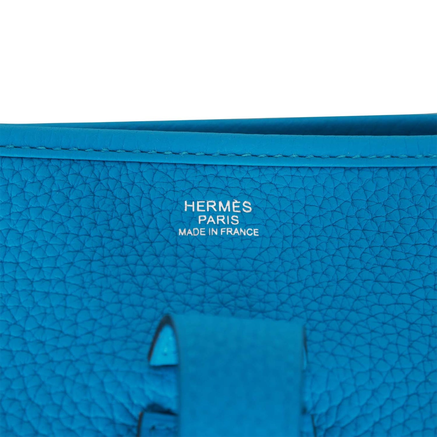 Luxury Hermes Evelyne III GM Bleu Frida Clemence Palladium Hardware