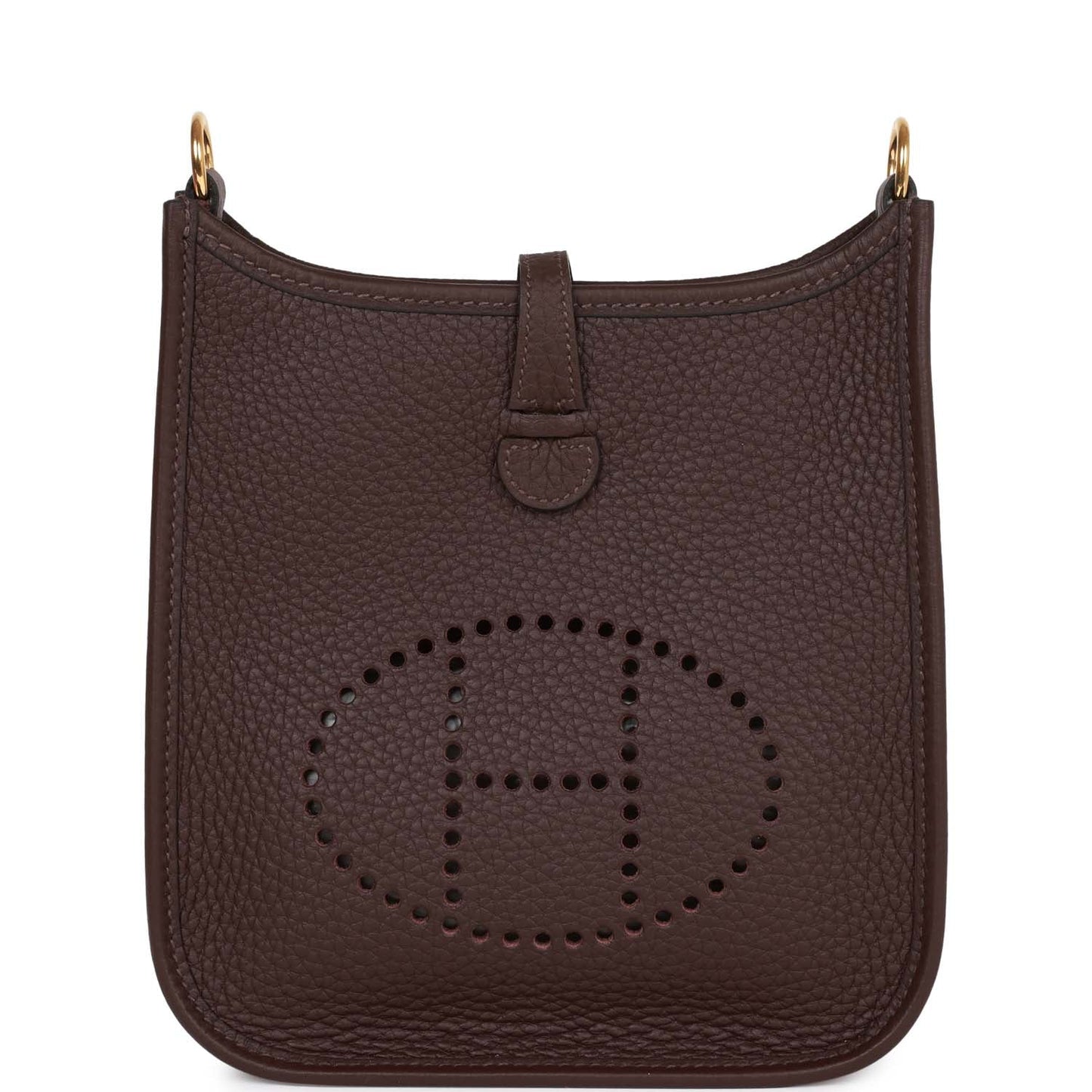 Luxury Hermes Evelyne TPM Rouge Sellier Clemence Gold Hardware