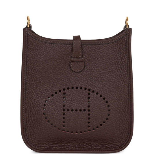 Luxury Hermes Evelyne TPM Rouge Sellier Clemence Gold Hardware