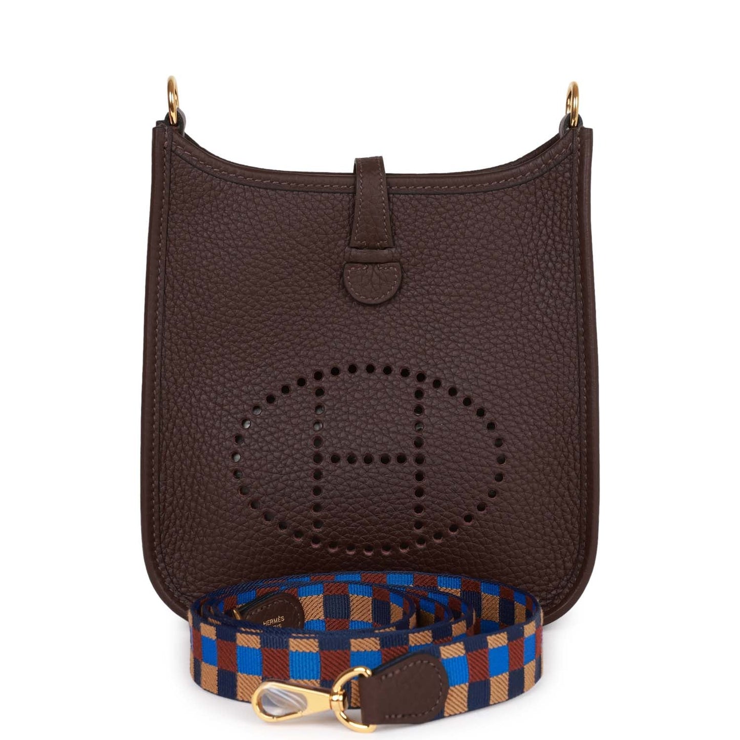 Luxury Hermes Evelyne TPM Rouge Sellier Clemence Gold Hardware