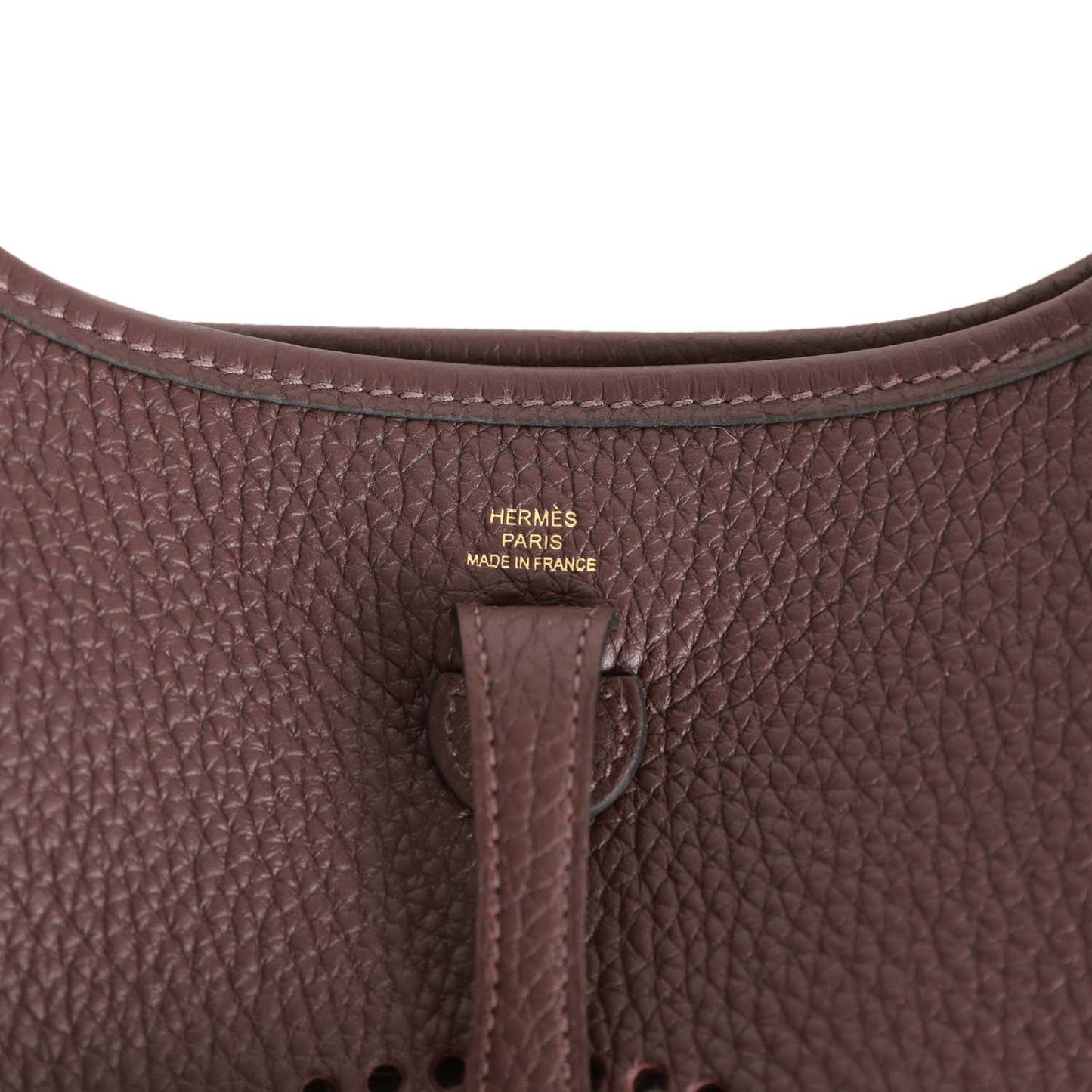 Luxury Hermes Evelyne TPM Rouge Sellier Clemence Gold Hardware