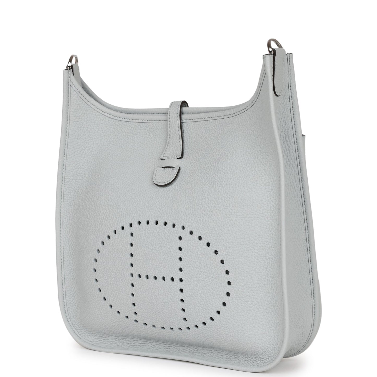 Luxury Hermes Evelyne III PM Bleu Pale Clemence Palladium Hardware