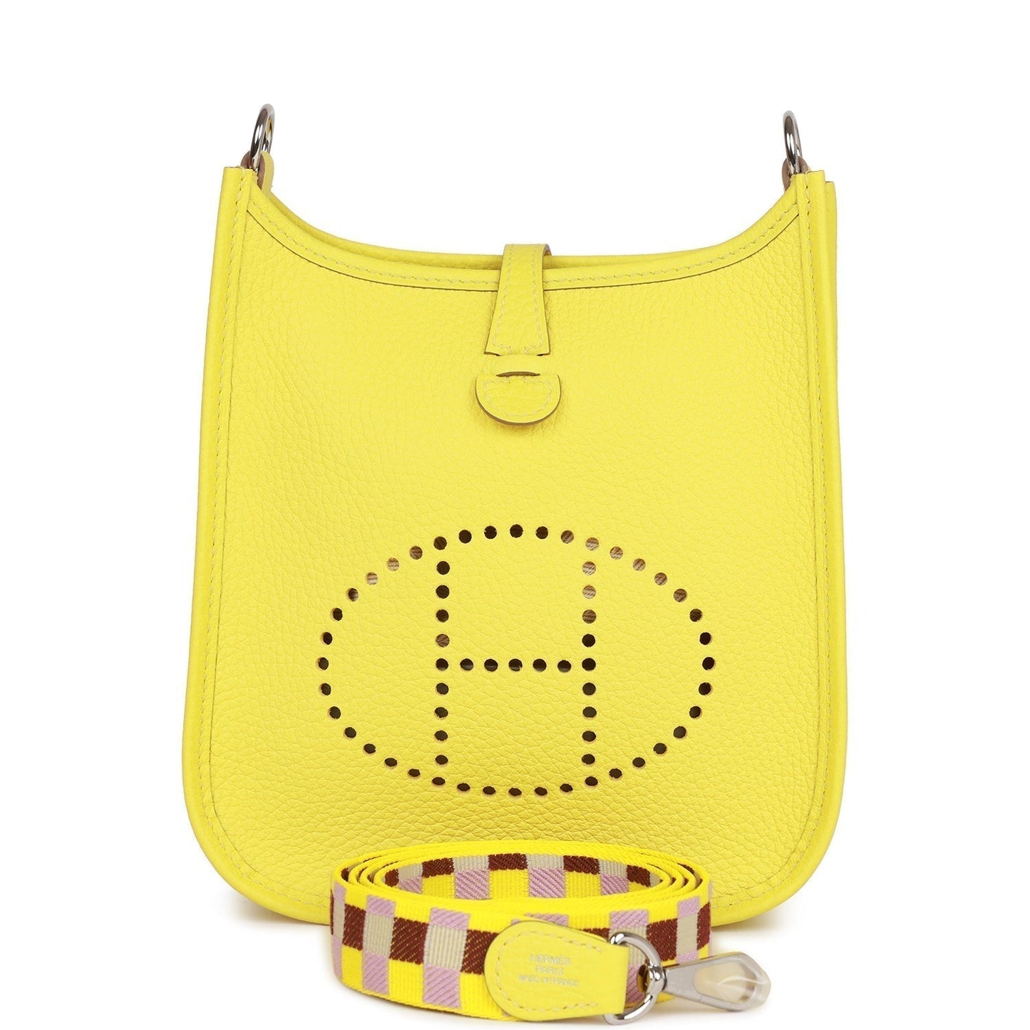 Luxury Hermes Evelyne TPM Lime Clemence Palladium Hardware
