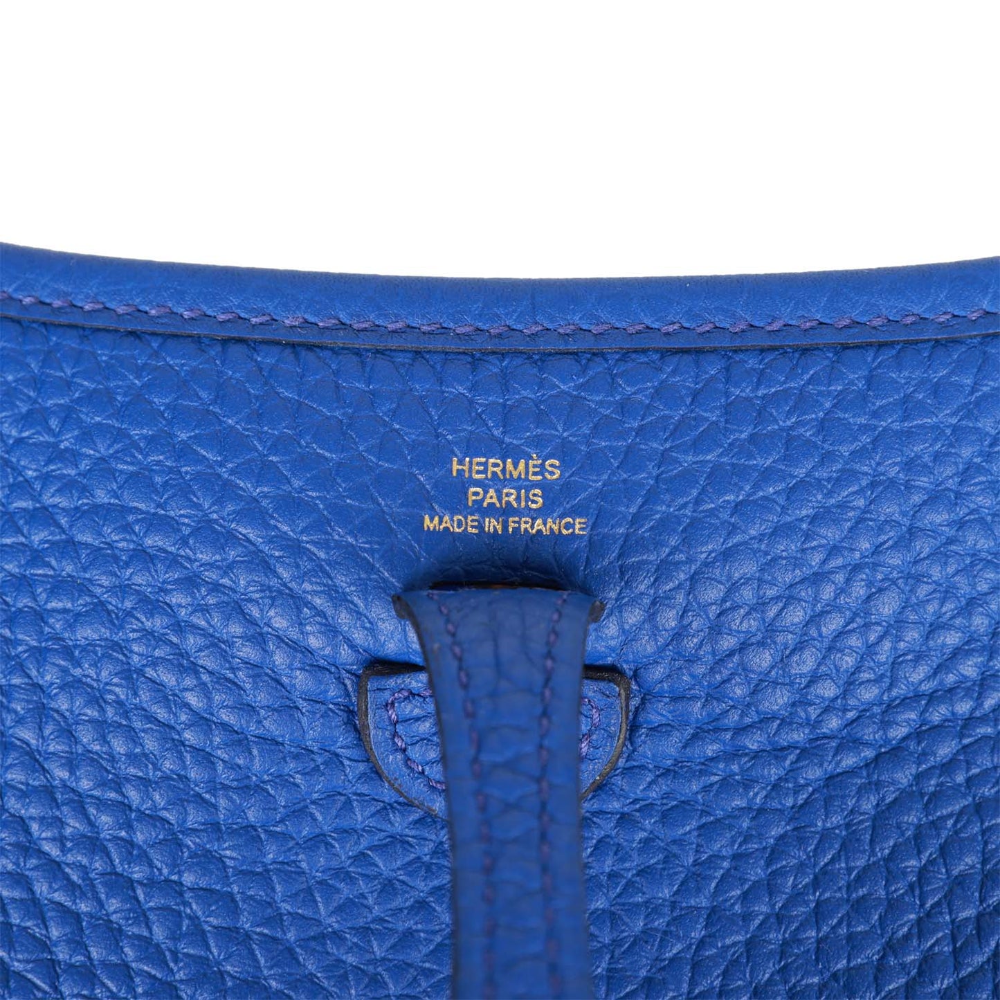 Luxury Hermes Evelyne TPM Bleu Electric Clemence Gold Hardware