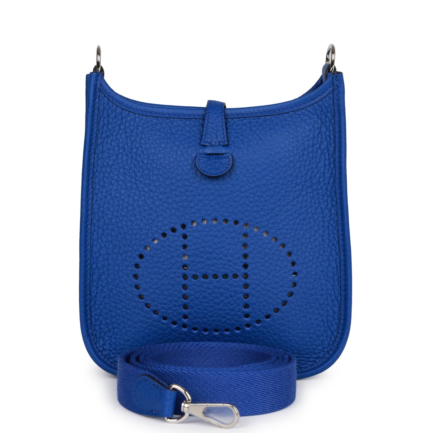 Luxury Hermes Evelyne TPM Bleu Royal Clemence Palladium Hardware