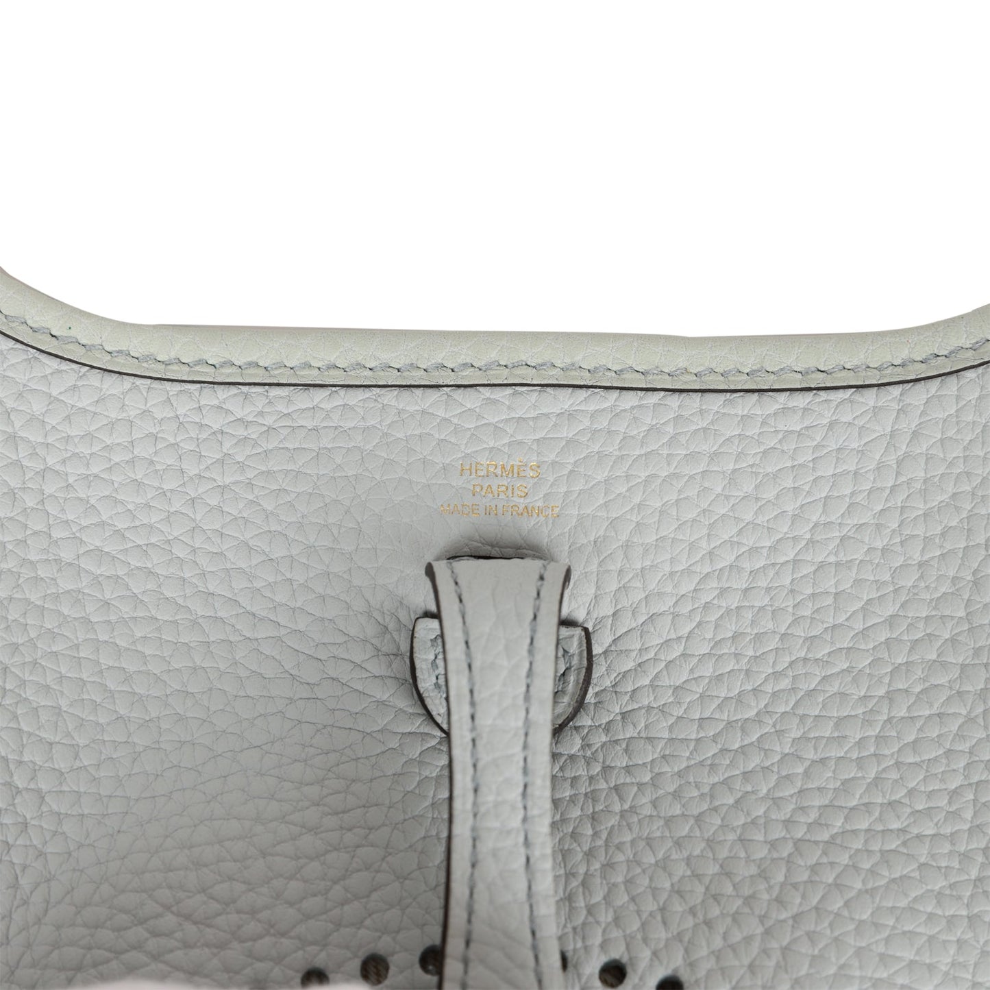 Luxury Hermes Evelyne TPM Bleu Pale Clemence Gold Hardware