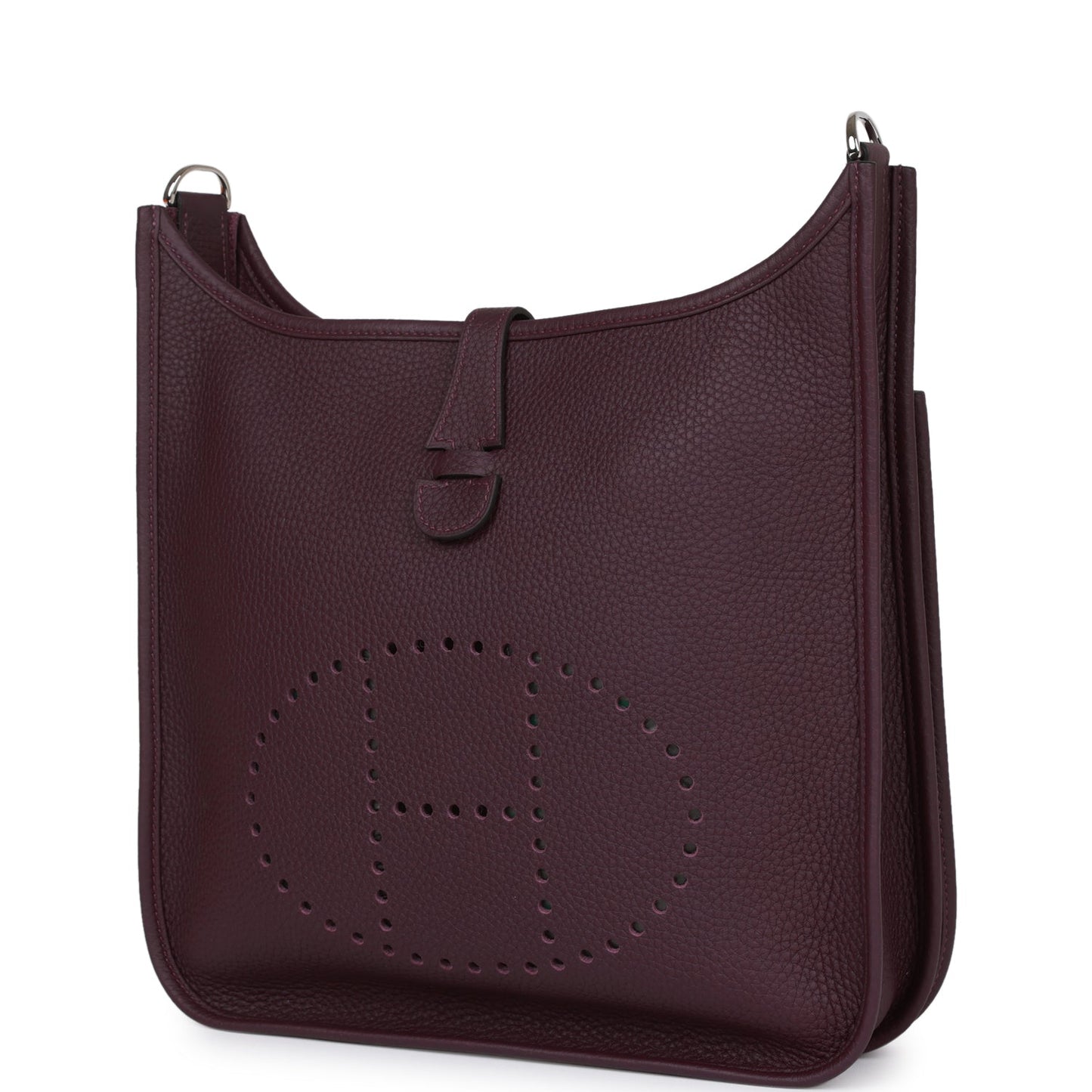 Luxury Hermes Evelyne III PM Cassis Clemence  Palladium Hardware