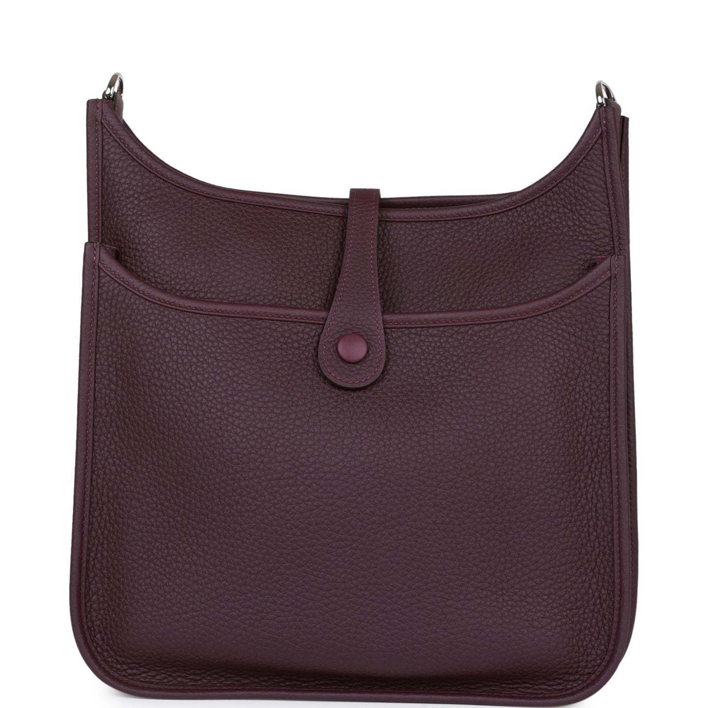 Luxury Hermes Evelyne III PM Cassis Clemence  Palladium Hardware