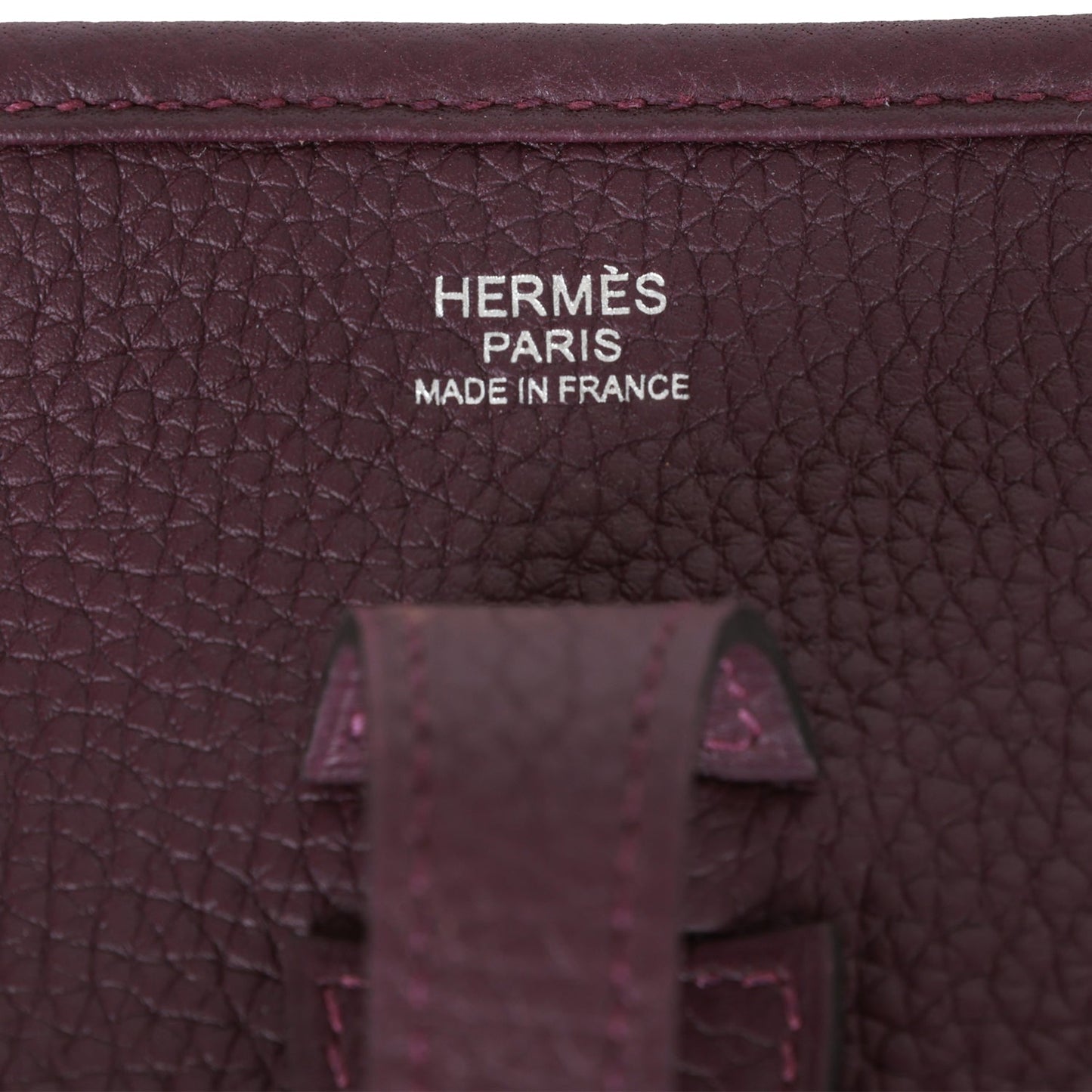 Luxury Hermes Evelyne III PM Cassis Clemence  Palladium Hardware