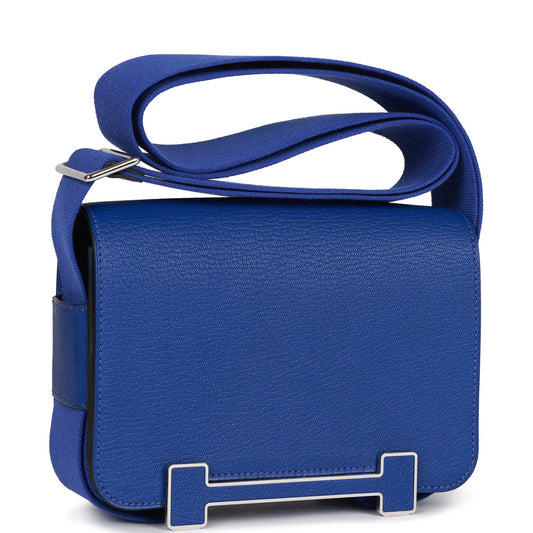Luxury Hermes Geta Bleu Electric Chevre Palladium Hardware