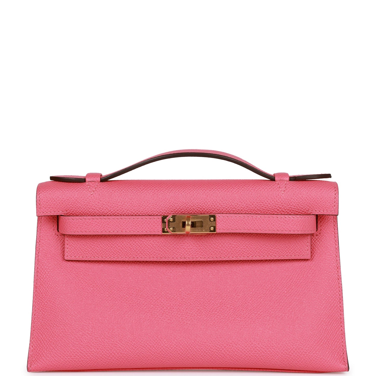 Luxury Hermes Kelly Pochette Rose Azalee Epsom Gold Hardware