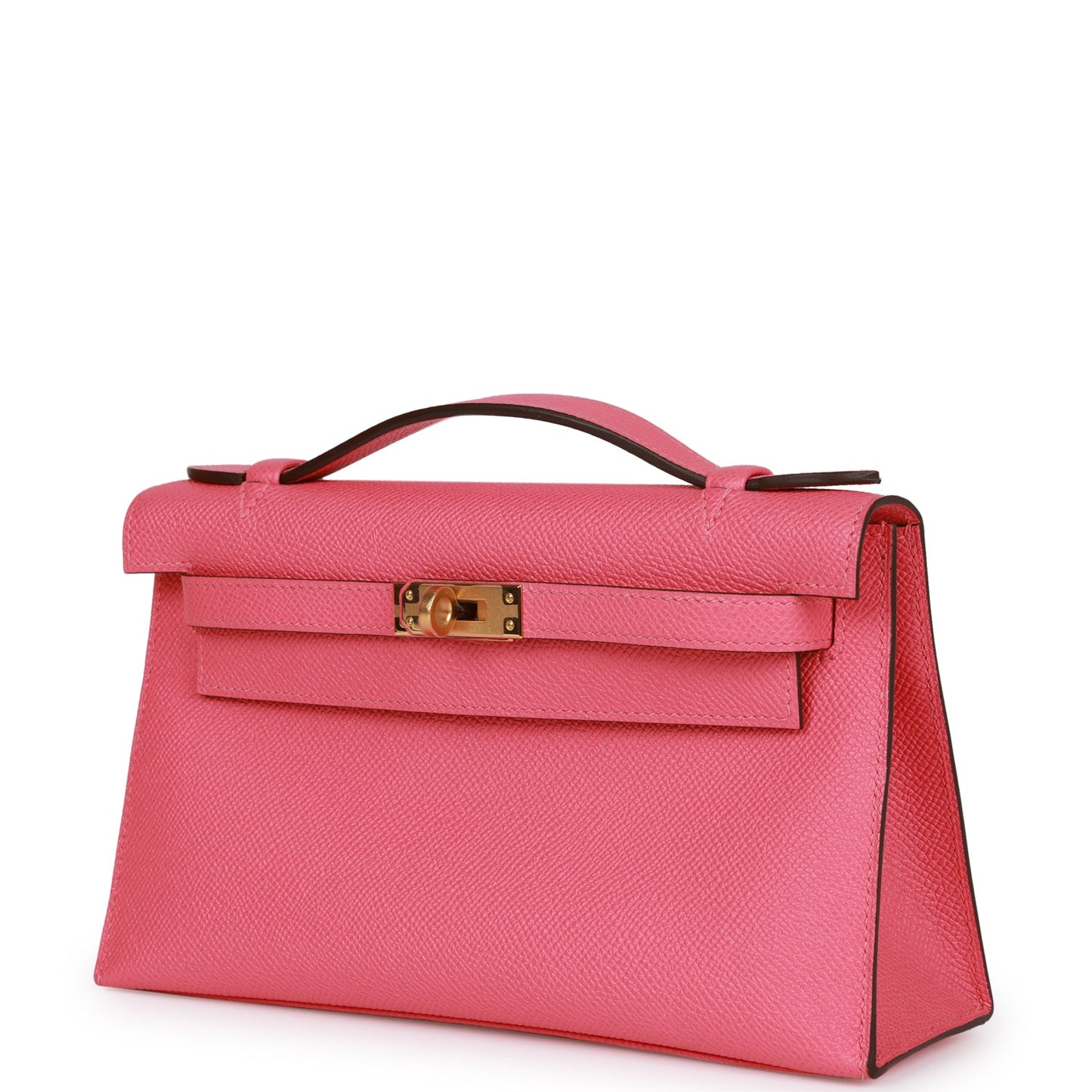 Luxury Hermes Kelly Pochette Rose Azalee Epsom Gold Hardware