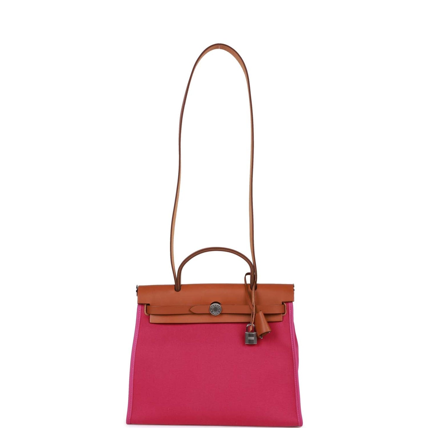 Luxury Hermes Herbag Zip PM 31 Rose Pourpre Toile H Berline Vache Barenia Hunter Palladium Hardware
